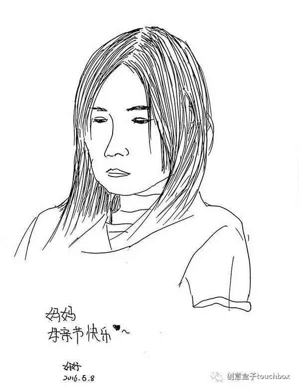 妈妈素描画 动漫图片