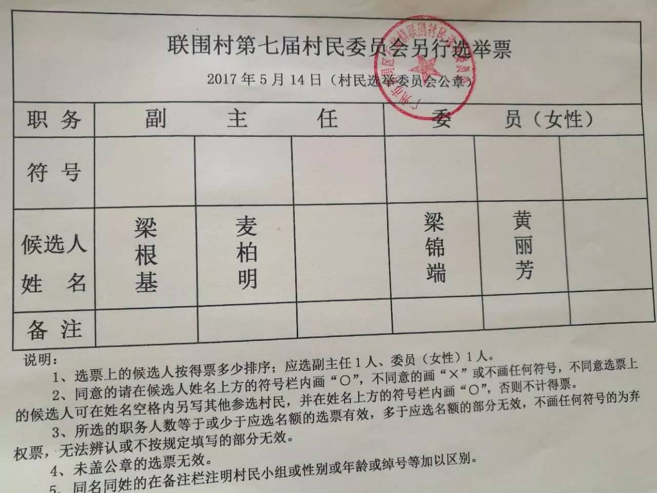 村委换届选举选票模板图片