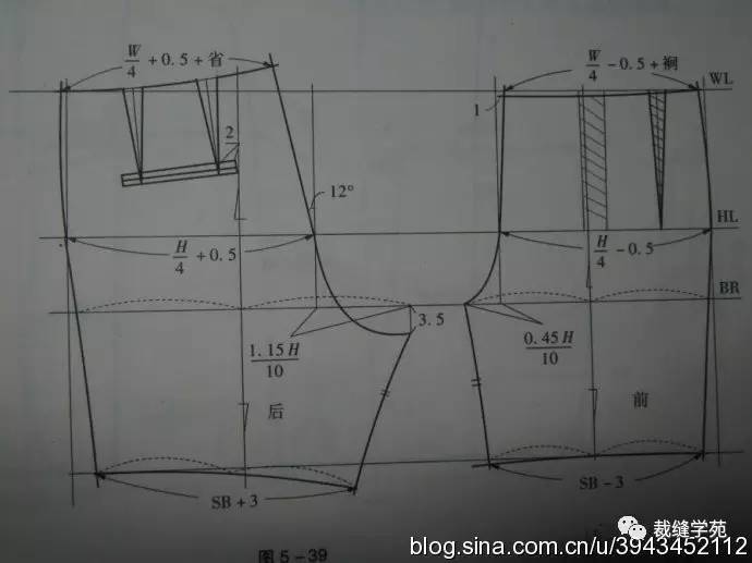 沙滩裤的纸样尺寸图片