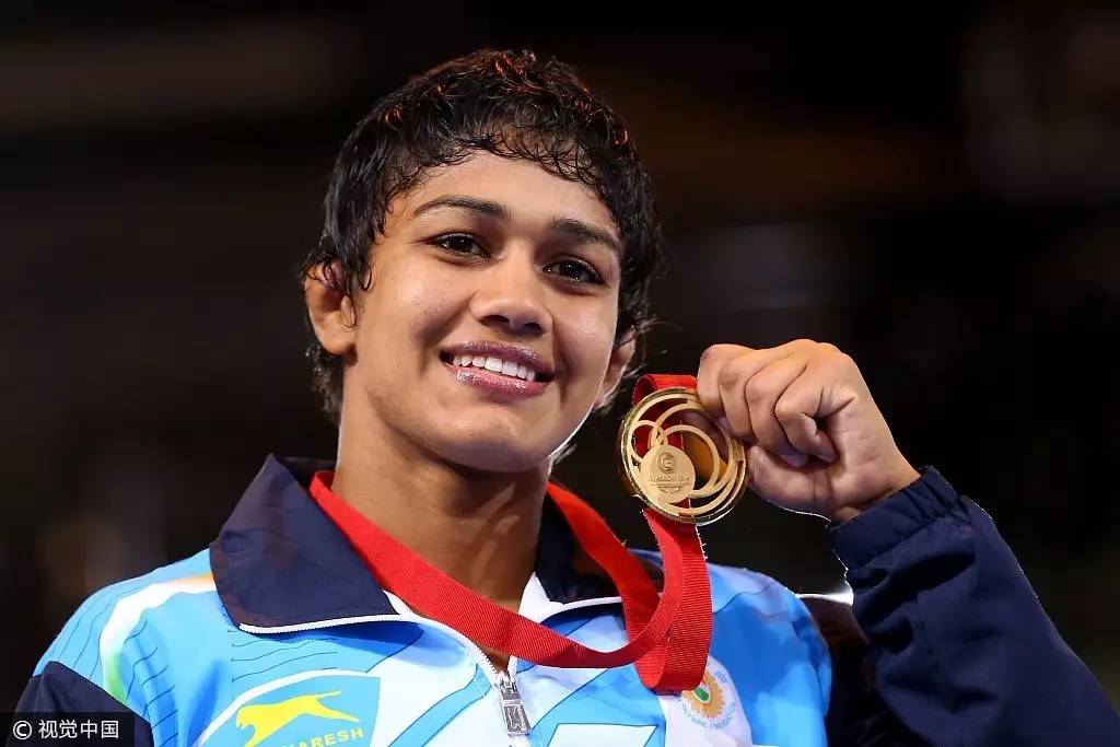 2012年7月17日,印度新德里,伦敦奥运会印度代表团亮相,著名女摔跤运动