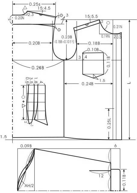 比例法制图男女衬衫的结构设计与制图