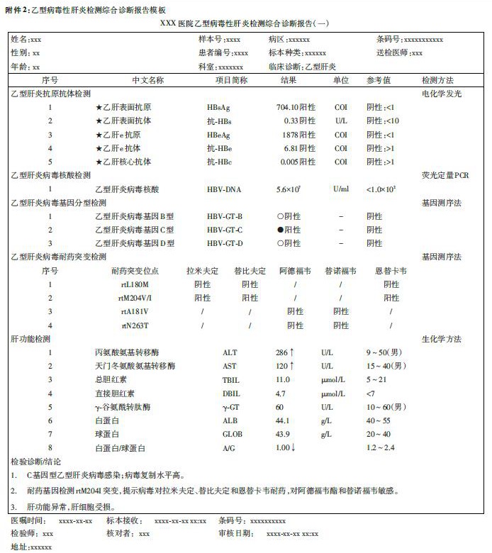 乙型病毒性肝炎检验诊断报告模式专家共识