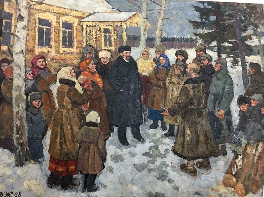《列宁在伦敦第五次代表会议上》100x90cm 布面油画 1