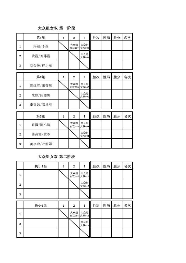 2017年光明新区业余羽毛球积分赛第二站赛程