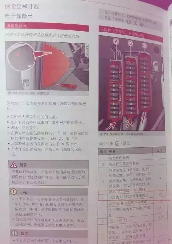 12款奥迪a6l保险盒图解图片