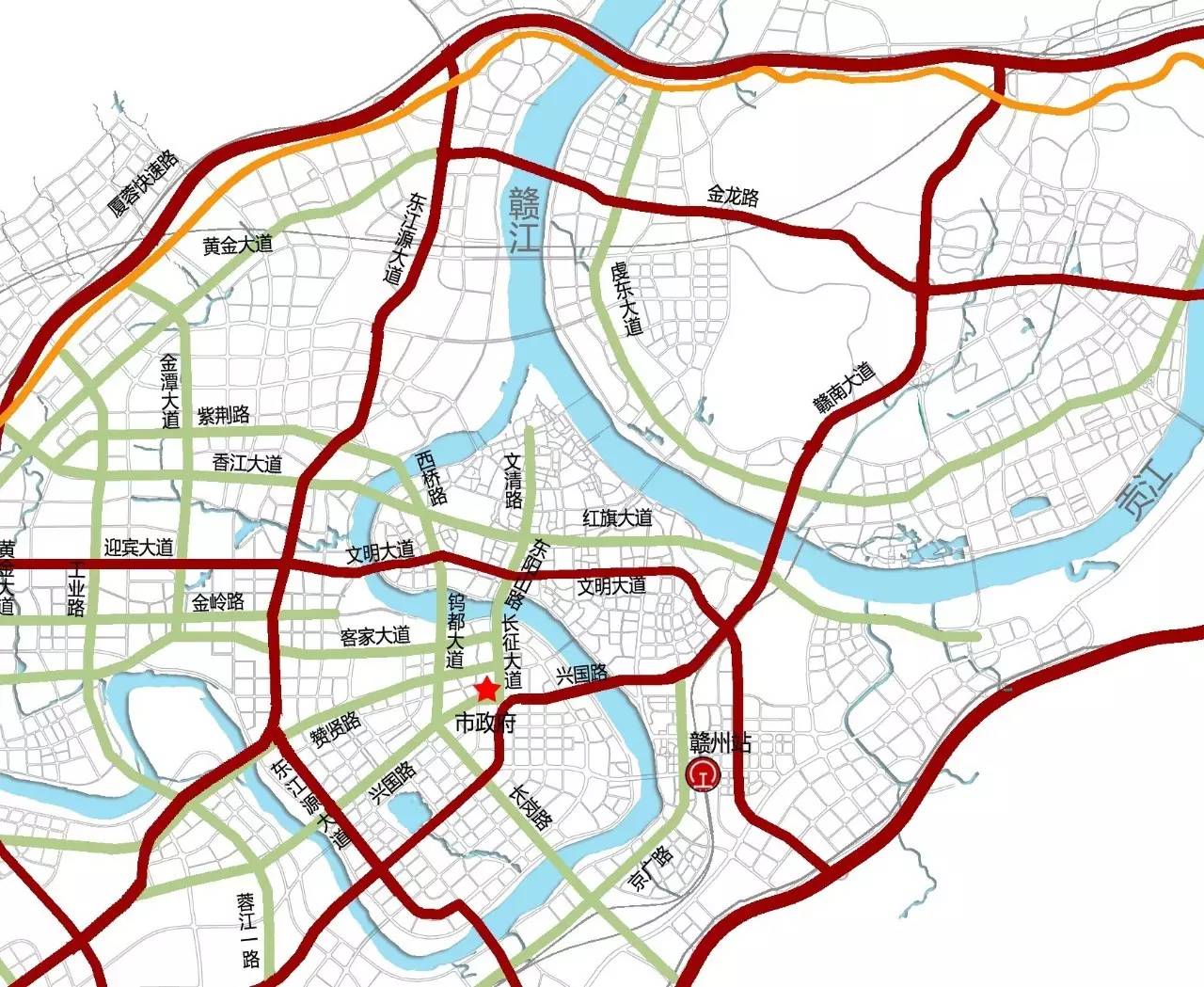 赣州城西大道规划图图片