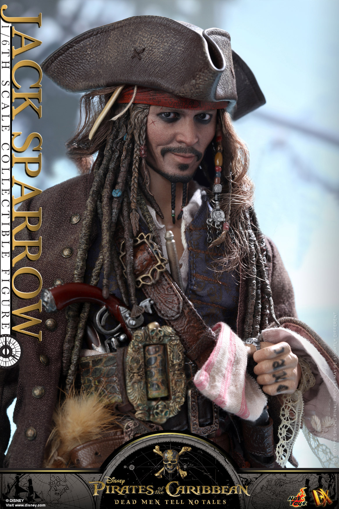 hottoys新品16dx15加勒比海盜5死無對證傑克船長jacksparrow可動人偶