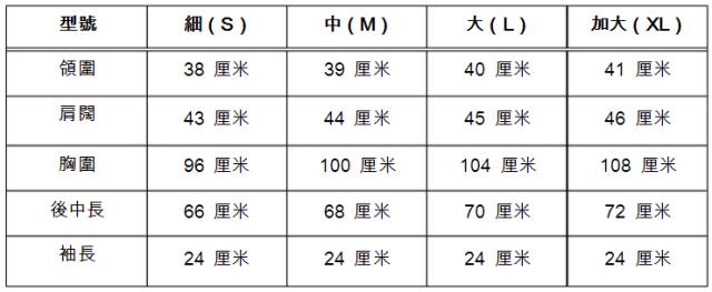 各种衣服放松量图片