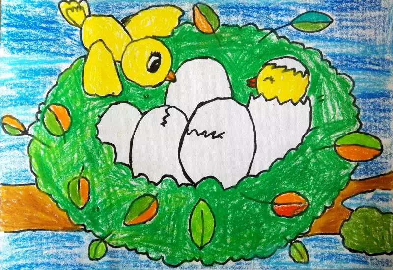 二年级美术画小鸟的家图片