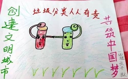 垃圾快到我的桶里来聂许傲小朋友的作品《安全出行》赵启暄小朋友的