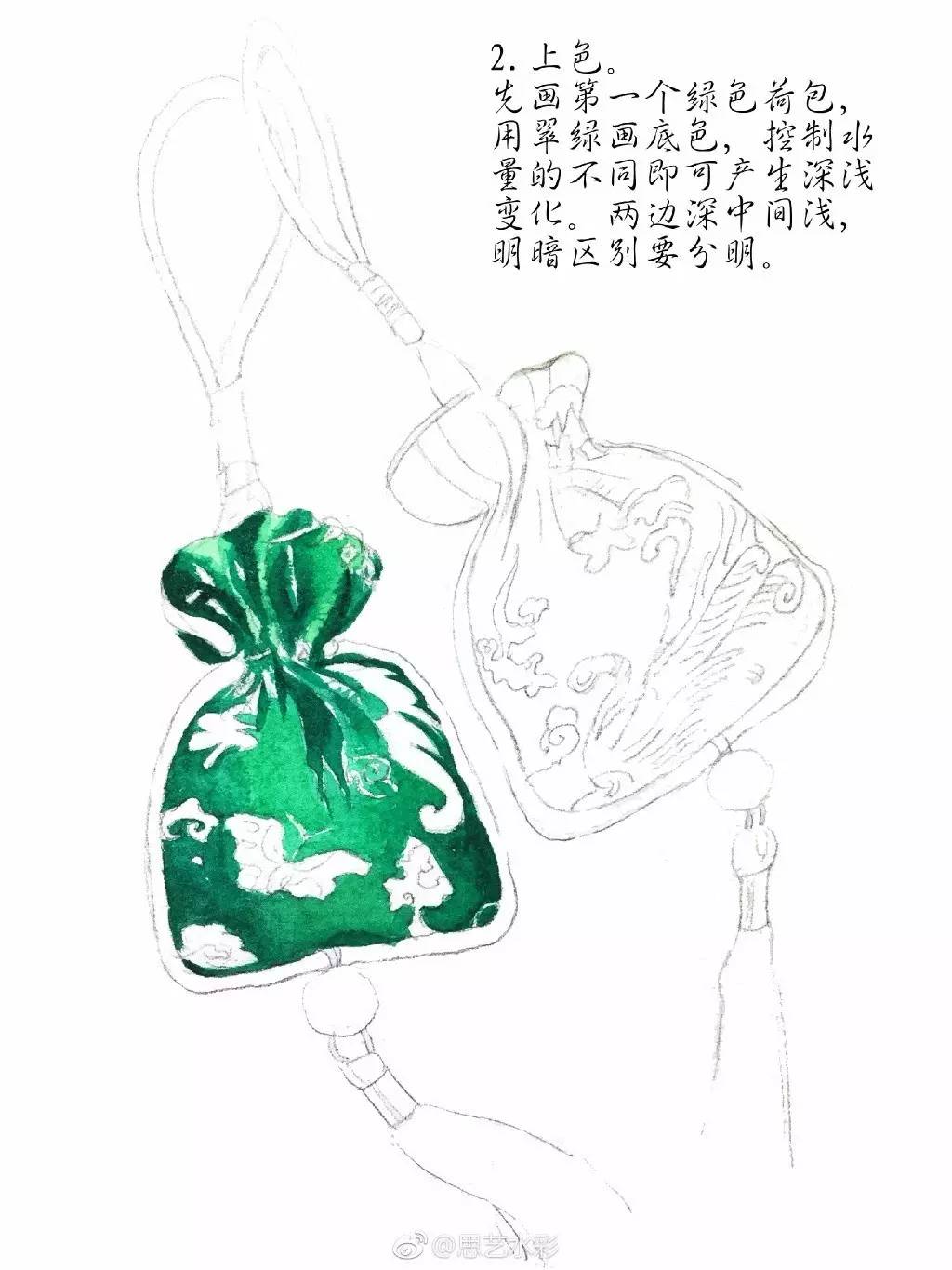 荷包画法图片