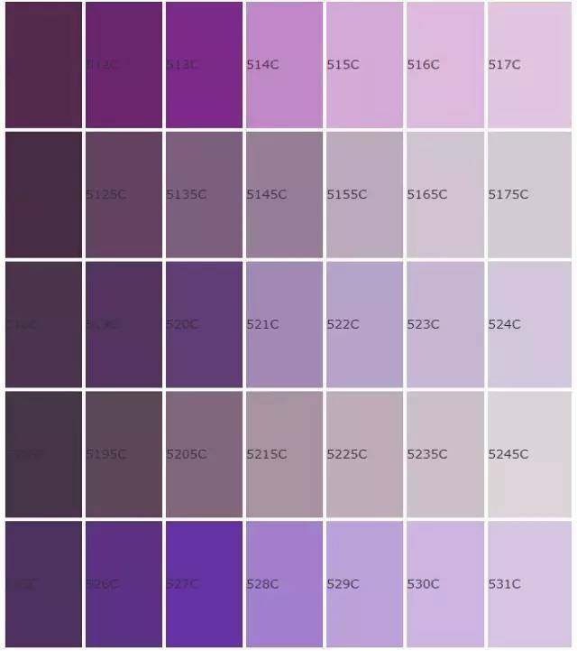 紫色名称大全及色卡图片