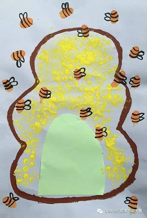 小蜜蜂水粉画图片