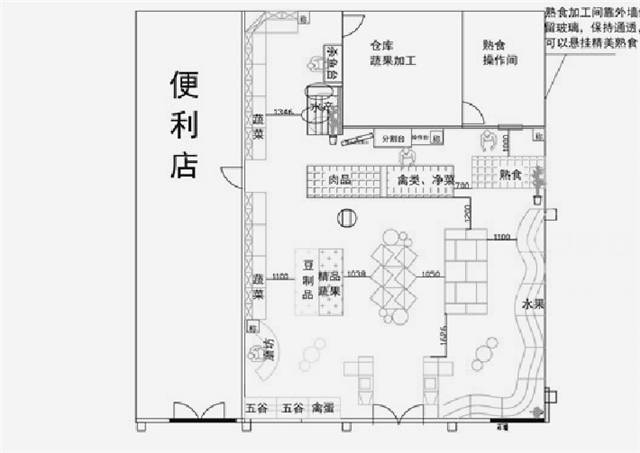 超市cad平面图图片