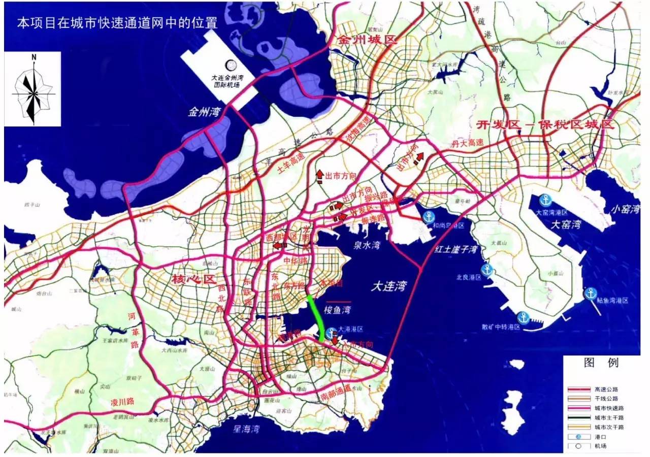 大连湾海底隧道路线图图片