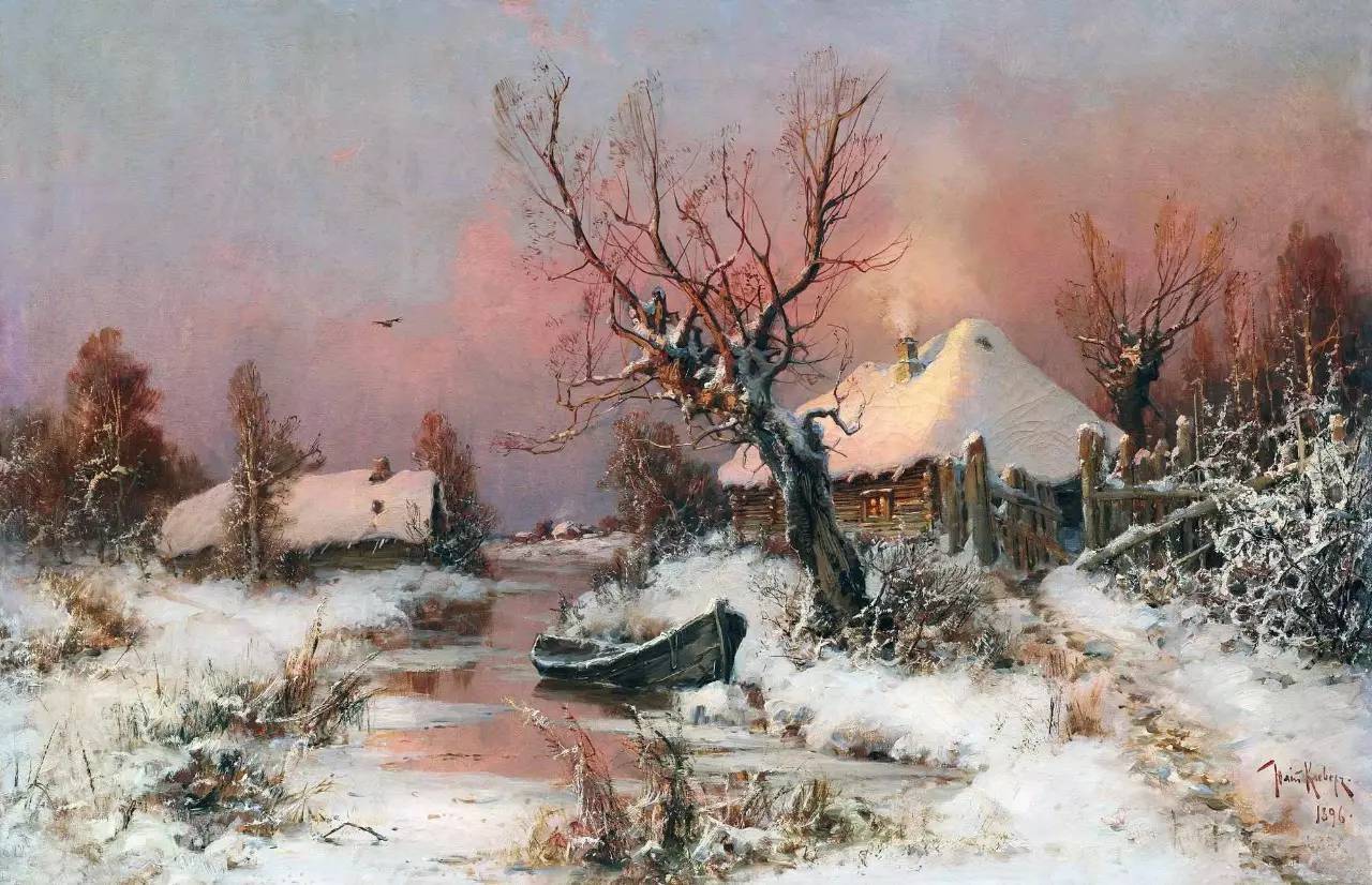 艺术俄罗斯画家笔下的雪景油画作品
