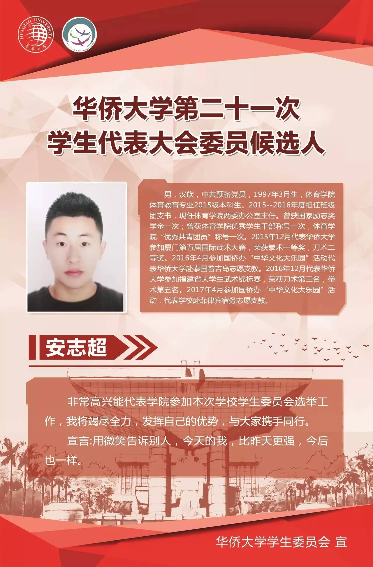 华侨大学第二十一次学生代表大会 委员候选人介绍(一)