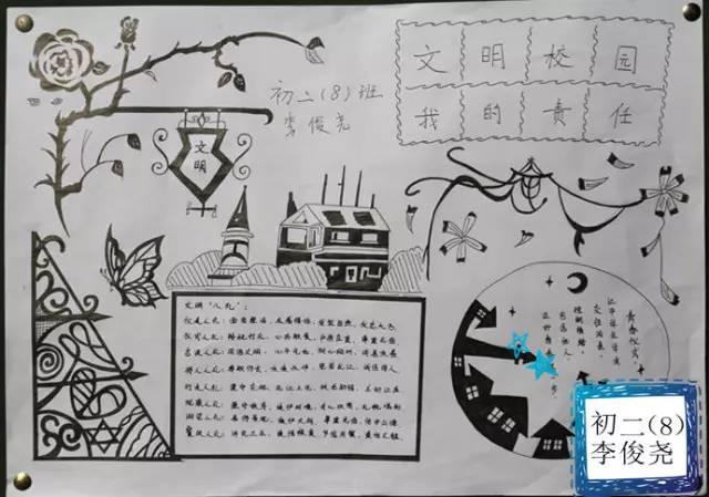 學生作品創文明校園手抄報評比活動