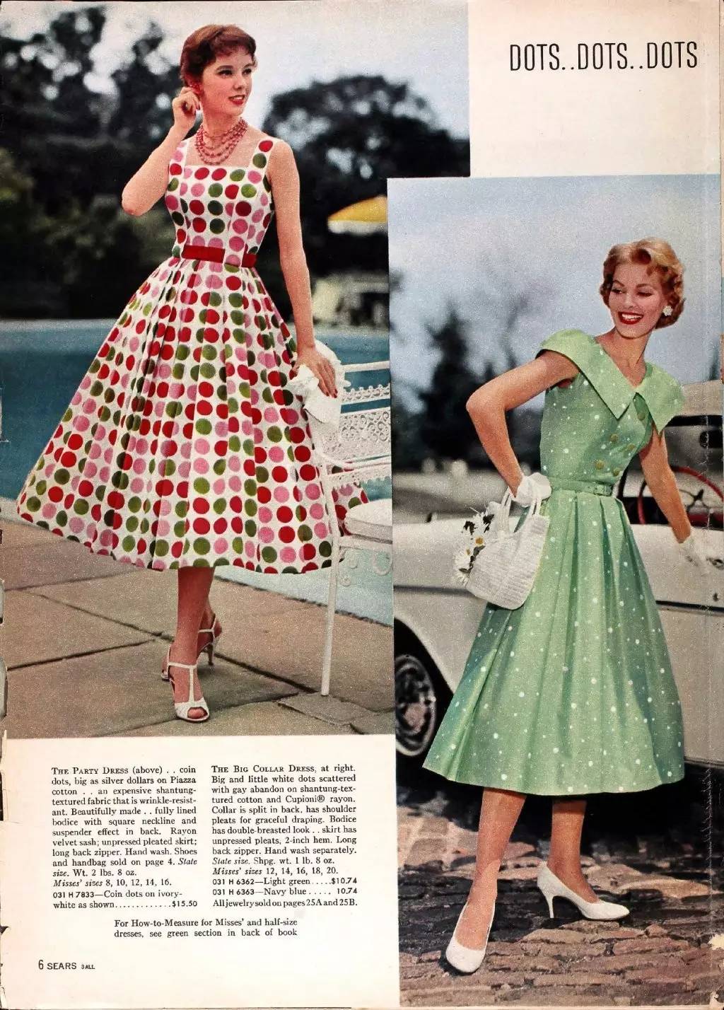 20世纪50年代 女性流行服装春夏款的复古画报