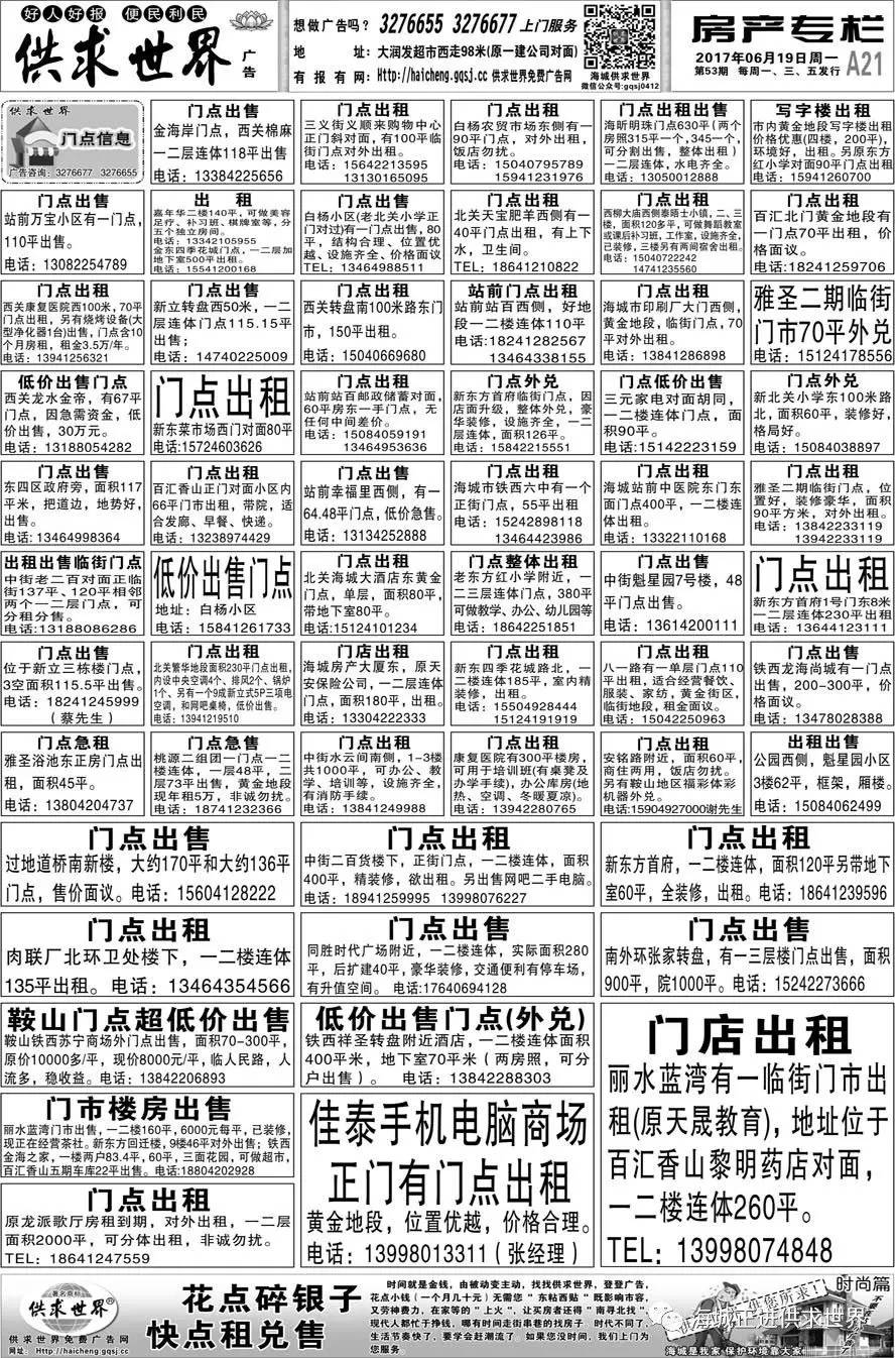 海城供求世界第53期电子报