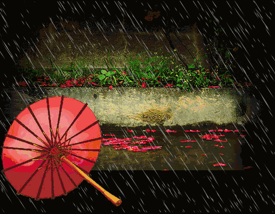 江南雨动感图图片