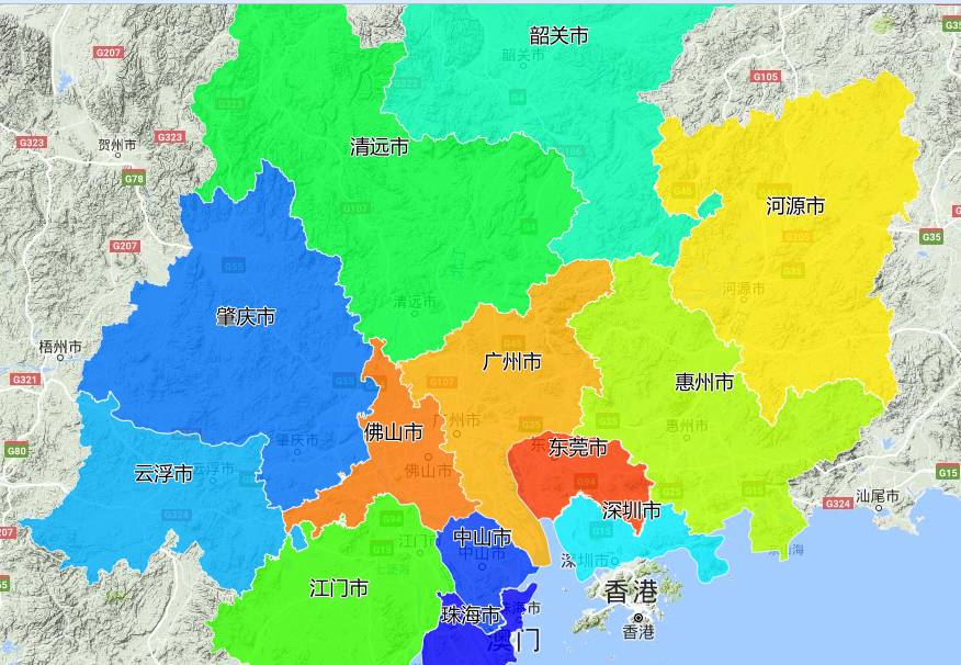 以及香港特別行政區和澳門特別行政區在經濟區域概念上,珠江三角洲