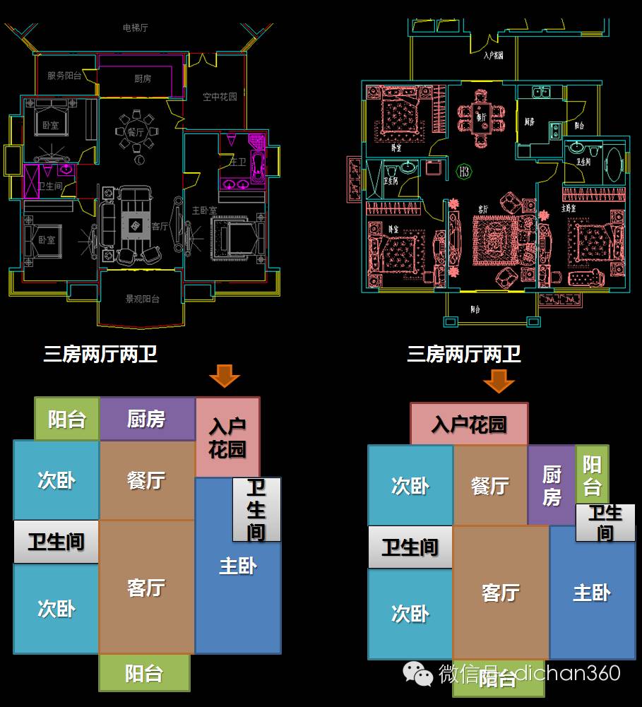 设计手法基本同一梯2户在紧贴核心筒的位置南侧视线通常受中间户遮挡