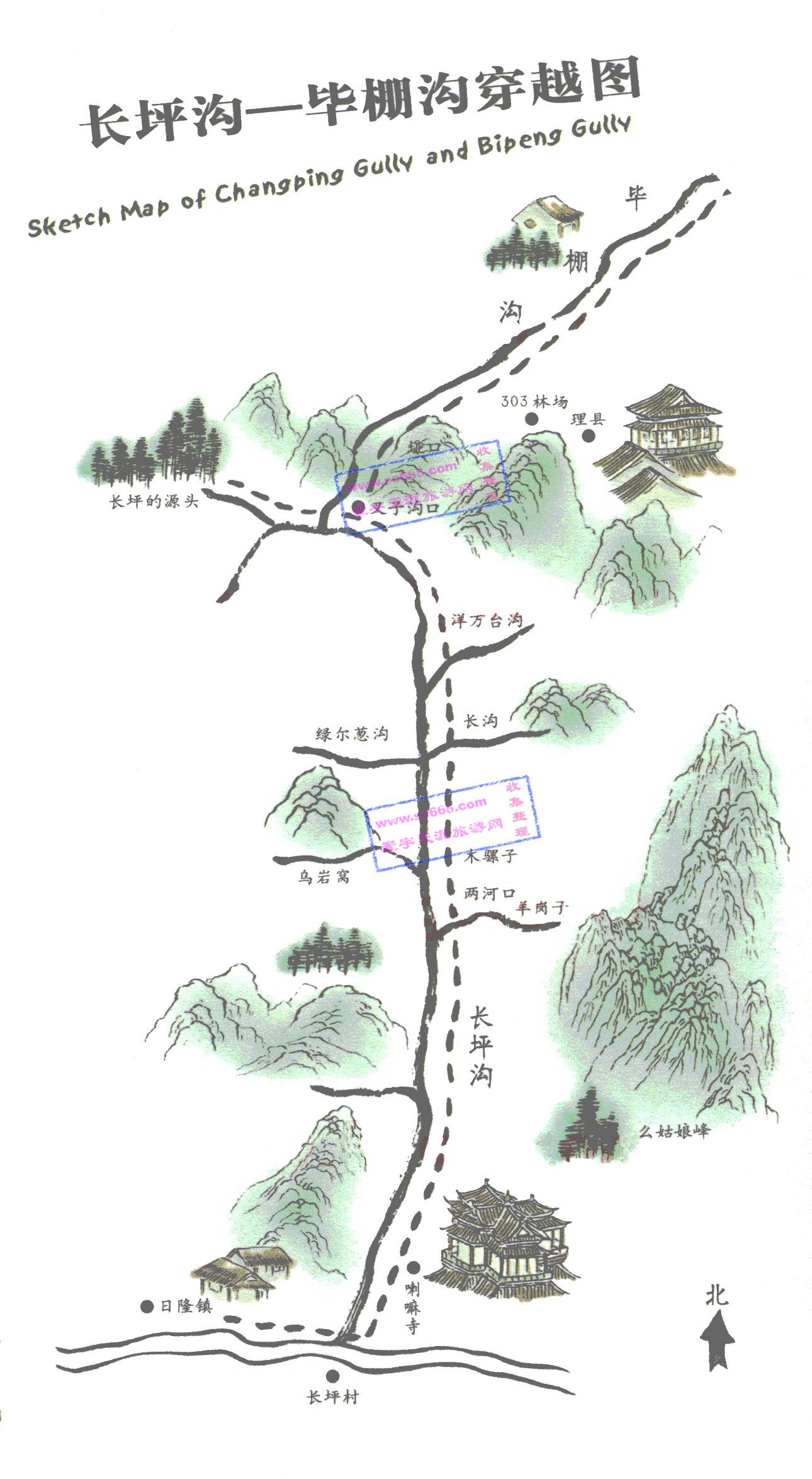 长坪沟导游图图片