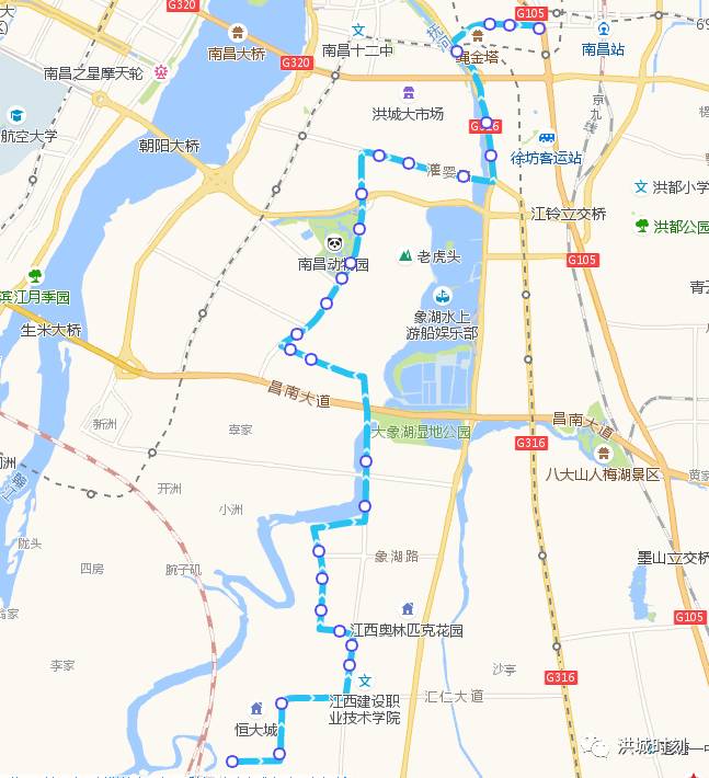 南昌233公交车路线图图片