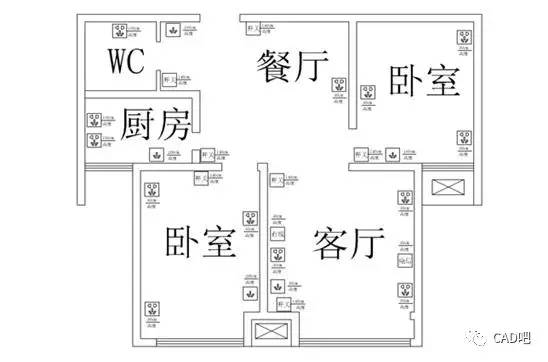 cad简单室内平面图图纸图片