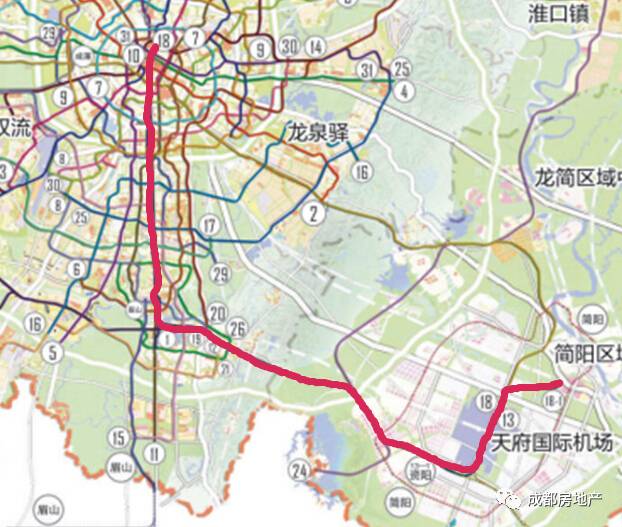 交通成都龙泉山以东已规划5条轨道交通线路