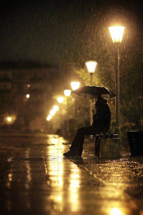 一个人雨中唯美图片图片