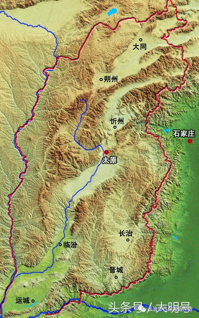 太行山地理位置图片