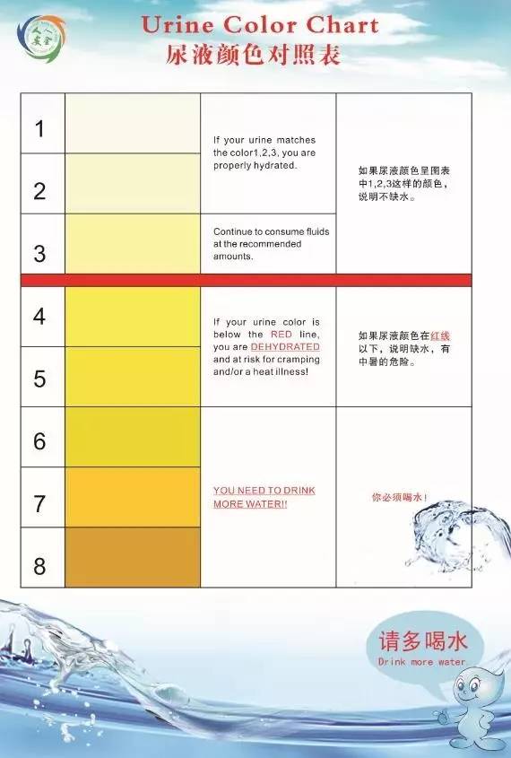 防暑降温从尿液颜色判断你是否缺水新技能get