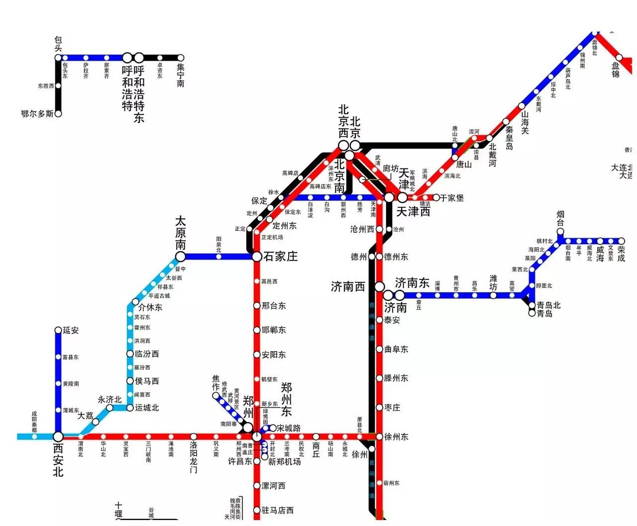 收藏| 中國高鐵運營線路圖(2017年7月最新版)