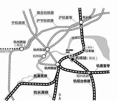 根據規劃,杭州將謀劃從杭州火車南站新建一條高鐵連接線,橫穿蕭山機場