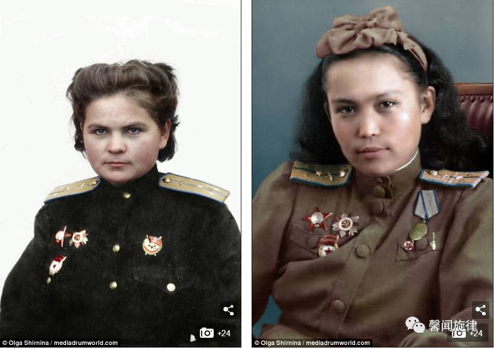 耶卡特纳·赖博娃(左)和hiuaz dospanova(右)照片着色后的玛蒂娜·瑞
