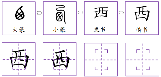 西金文,承续甲骨文字形有的金文和篆文承续甲骨文字形