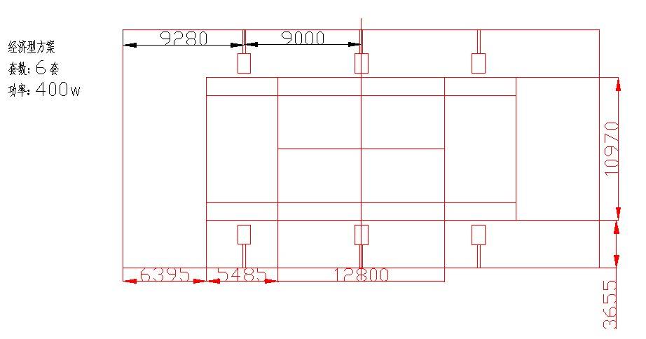 為經濟適用型燈杆高度:6米光源功率:400w燈具為:網球場專用照明燈6套