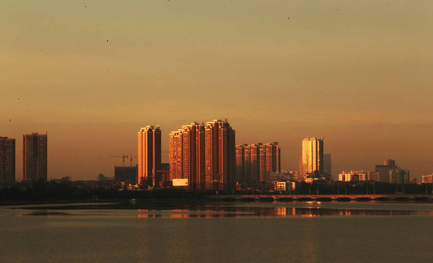 (德陽火燒雲)(旌湖)(德陽日落)(德陽彩虹橋)(德陽高尊寺).