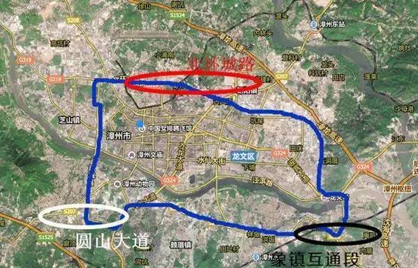 漳州市东环城路及其接线工程北起联六线龙文段,预留与未来324国道