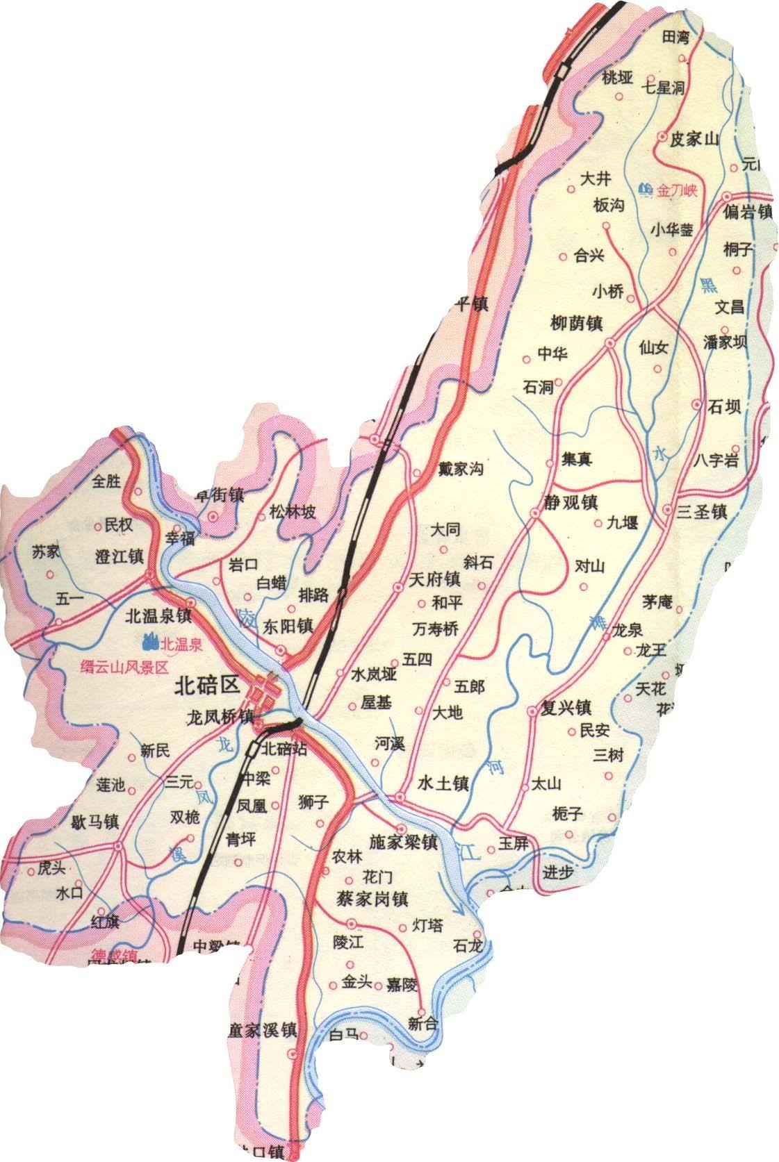 重庆玩了我毕竟是主城九区之一啊为什么存在感就这么低呢(北碚区地图