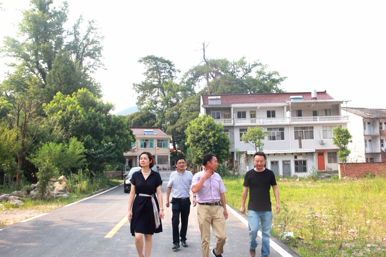 随后,副县长邵海丽一行实地走访了姚岸村,参观了县委