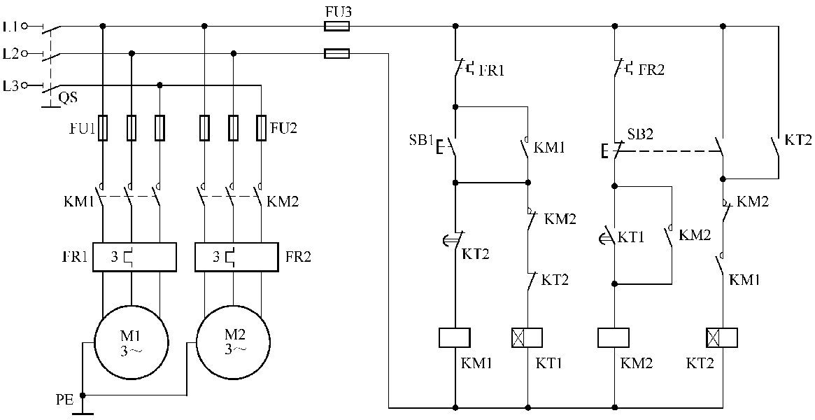  低速高速電機(jī)控制電路圖解_低速高速電機(jī)控制電路圖解說明