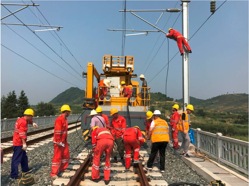 一线要闻瑞九铁路完成接触网短路试验