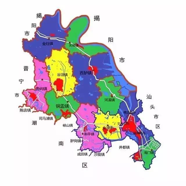 潮阳区地图 行政区划图片