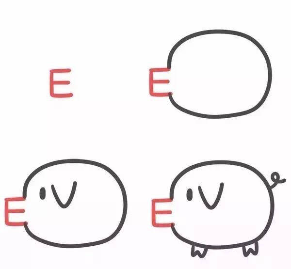 英文字母版簡筆畫全全的26個