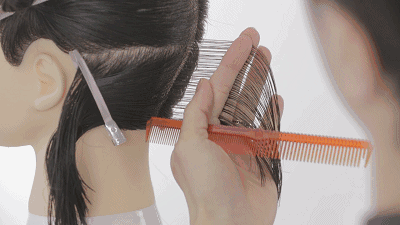 引导线的长度决定整个发型的效果和成功与否,所以发型师在修剪一款
