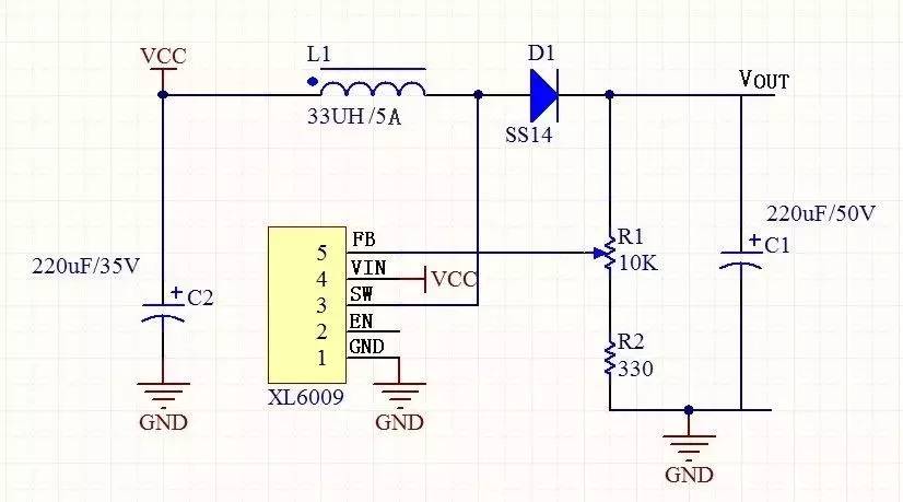 xl6009升降压电路图图片