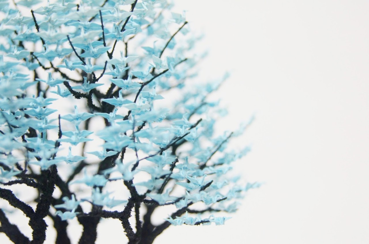 千纸鹤树的树枝步骤图片